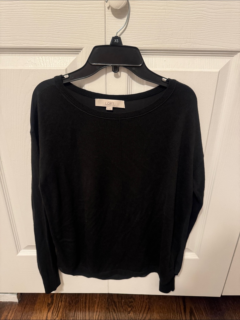 LOFT Black Lightweight Crewneck Sweater